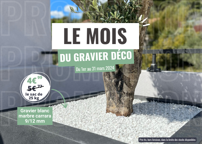 gravier décoratif marbre blanc carrara en promotion