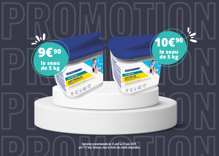 Produits de traitement PH eau piscine en promotion