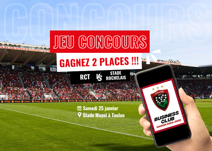 jeu concours pour gagner 2 places de match avec le RCT